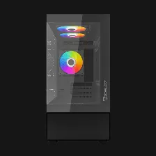 Gabinete Ocelot Gaming Glass En6 Psu No, Vent. 1x 120 Mm, Negro